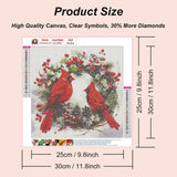 SJUTOUCI Cardinal Diamond Painting Kits for Adults, Diamond Art Kits for Beginners, 5D DIY Diamond Dot Art, Full Drill Gem Craft for Home Decor 12x12 inch, Christmas SJUTOUCI