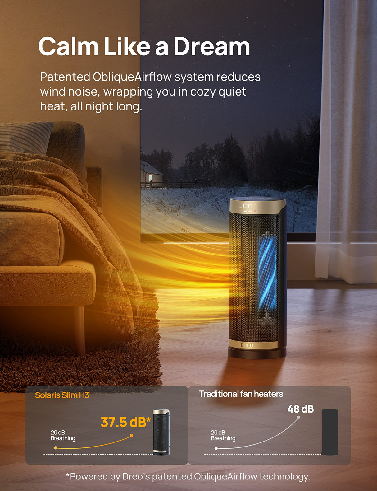 Dreo Space Heater, 1500W PTC Ceramic Heaters for Indoor Use with Remote, 70° Oscillation, 1-12H Timer, Electric Heaters with Thermostat, Fast and Safe Portable Heater for Office, Bedroom, Large Room Dreo