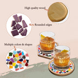 Nuyoach Mosaic Tiles Crafts Kits for Kids Adults,2 Sets DIY Glass Mosaic Craft with Wooden Coaster Making Materials Package for Women Seniors,Ceramic Mosaic Art Bulk Gifts for Home Decor Summer Party Nuyoach