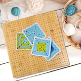 Iswabard 13x13 Inch Blocking Mats Blocking Board for Crocheting with 15 Stainless Steel Rods Crochet Blocking Board Large Base Bamboo Granny Square (Bamboo-C13‘’) Iswabard