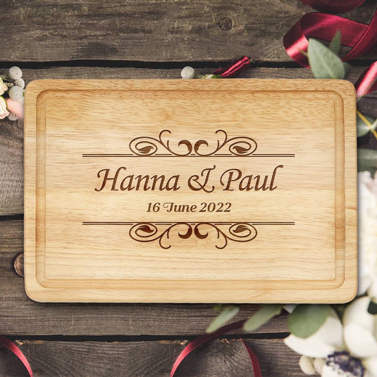 Personalised Chopping Board Cheese Board Oak Wooden Cutting Board Anniversary Wedding Gifts Laser Chopping Board Custom Anniversary Home Decor Gift - WoodArtSupply