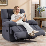 WILLOVE Oversized Rocker Recliner Chair Rocking Recliners Overstuffed Soft Big Man Manual Recliner Extra Large Living Room Chair 350 LBS Capacity, Grey, XL WILLOVE