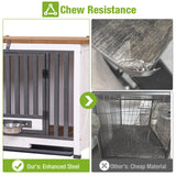 GUTINNEEN Dog Crate Furniture Foldable Dog Kennel for Small Medium Dogs Large Solid Wood Dog House with Bowl Heavy Duty Dog Cage End Table GUTINNEEN