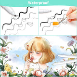 Ohuhu Fineliner Pens Micro Drawing Pens: 8-size Tips (Ultra-fine, Fine & Brush) Waterproof Pigment Black Ink for Illustration Drawing Journaling Sketching for Artist Beginners Ohuhu