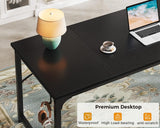 ODK 71 Inch Large Computer Desk Home Office Desk, Long Modern PC Desk Work Table with Headphone Hook & Fabric Bag for Storage, Spliced Board, Black ODK