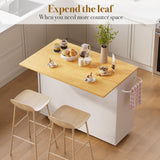 GRUSIGN Kitchen Island with Storage, Rolling Kitchen Cart with 3 Drawers Kitchen Storage Cabinet on Wheels with Inner Adjustable Shelves for Dining Room/Living Room Thicker,39.37" L X 20.05" W, White GRUSIGN