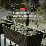 Keter Splendor 31.7 Gallon Raised Garden Bed with Self Watering Planter Box and Drainage Plug-Perfect for Growing Fresh Vegetables, Flowers and Herbs, Brown Keter