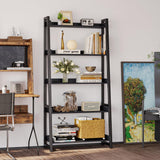 IRONCK Industrial Bookshelf 5-Tier 31.5 in Wide, Bookcase Ladder Shelf, Storage Shelves Rack Shelf Unit, Accent Furniture Metal Frame, Home Office Furniture for Bathroom, Living Room IRONCK