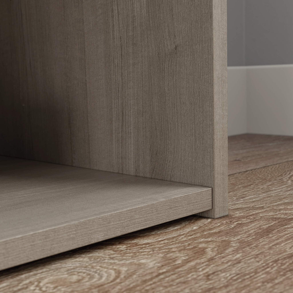 Sauder Beginnings 3-Shelf Bookcase in Silver Sycamore Finish Sauder