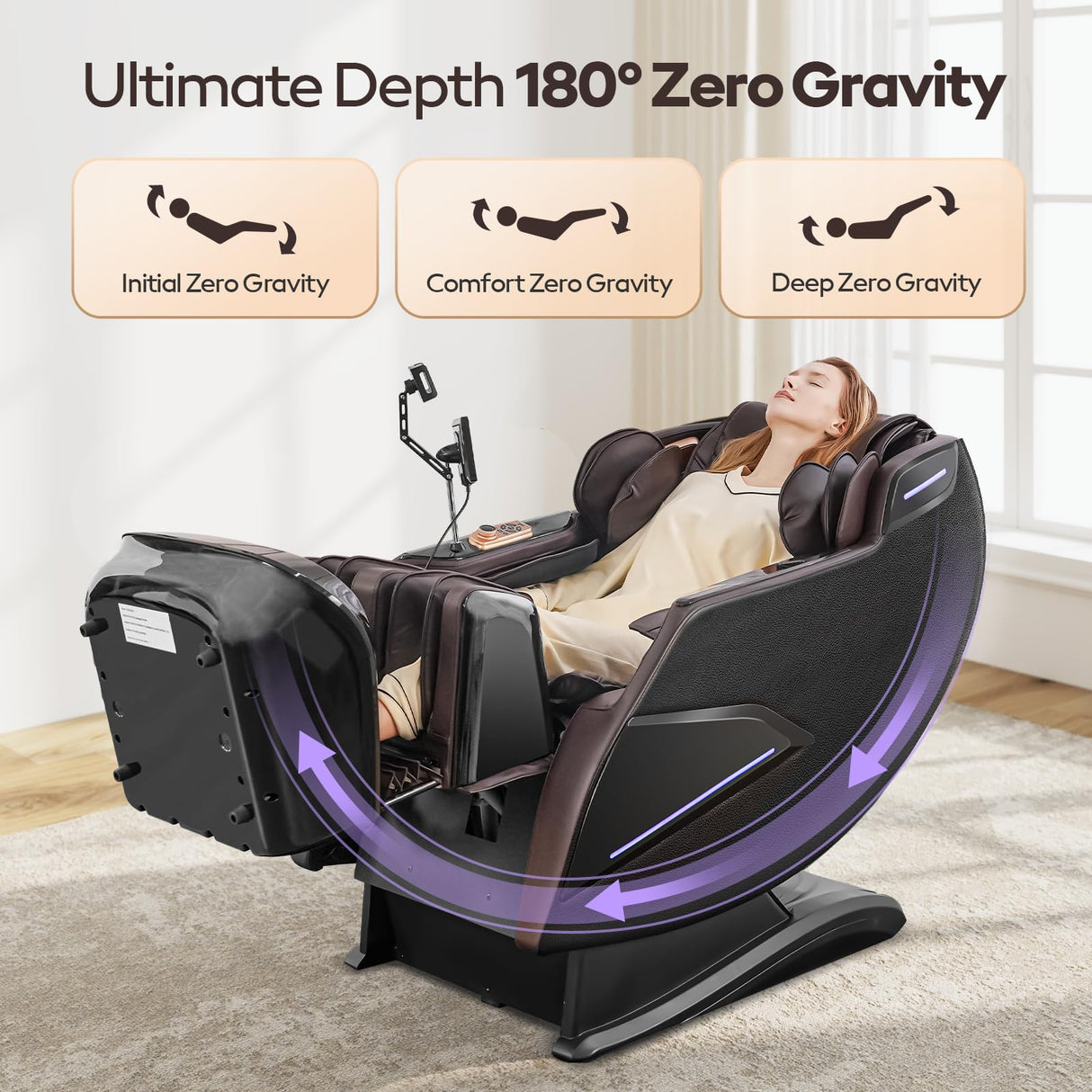 4D Massage Chairs Full Body,Zero Gravity SL-Track Shiatsu Massage Chair Recliner,Core Heating,20 Massage Techniques,Deep Yoga Stretch,Foot Rollers, Ai Voice,Touch Screen,Wireless Charging armali