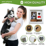 Green Pollywog Pet Memorial Shadowbox with Photo, Tag & Collar Display | White Frame with 4” x 6” Picture Opening | 10” x 10” x 2.5” Keepsake Box Green Pollywog