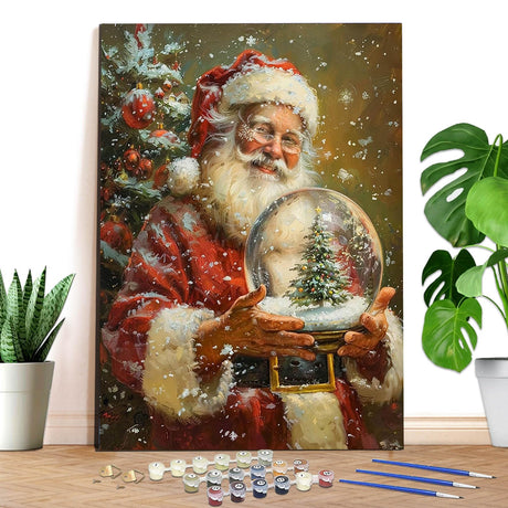 Reofrey Paint by Numbers Kit for Adults Santa Claus - 40x50cm Canvas, Christmas Paint by Number - Acrylic Paint Set - Relaxing DIY Art for Beginners & Experts - Home Wall Decoration PP1837 Reofrey