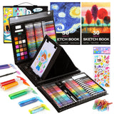 237-Piece Kids Art Set with Double-Sided Easel, Painting Kits for Kids Ages 4-8, Non-Toxic Art Supplies for Girls & Boys, Drawing Set with Watercolor, Oil Pastels, resent for Young Artists-Black Color More