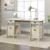 Sauder Trestle Executive Trestle Desk, Chalked Chestnut finish Sauder