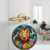 Zariocy Hanging Diamond Art Ornament Lion Kits for Adults – Special Crystal Double Sided Pendant, DIY Animal Diamond Painting Acrylic Board Window Pendants Home Garden Wall Hanging Decor 8x8 inch Zariocy