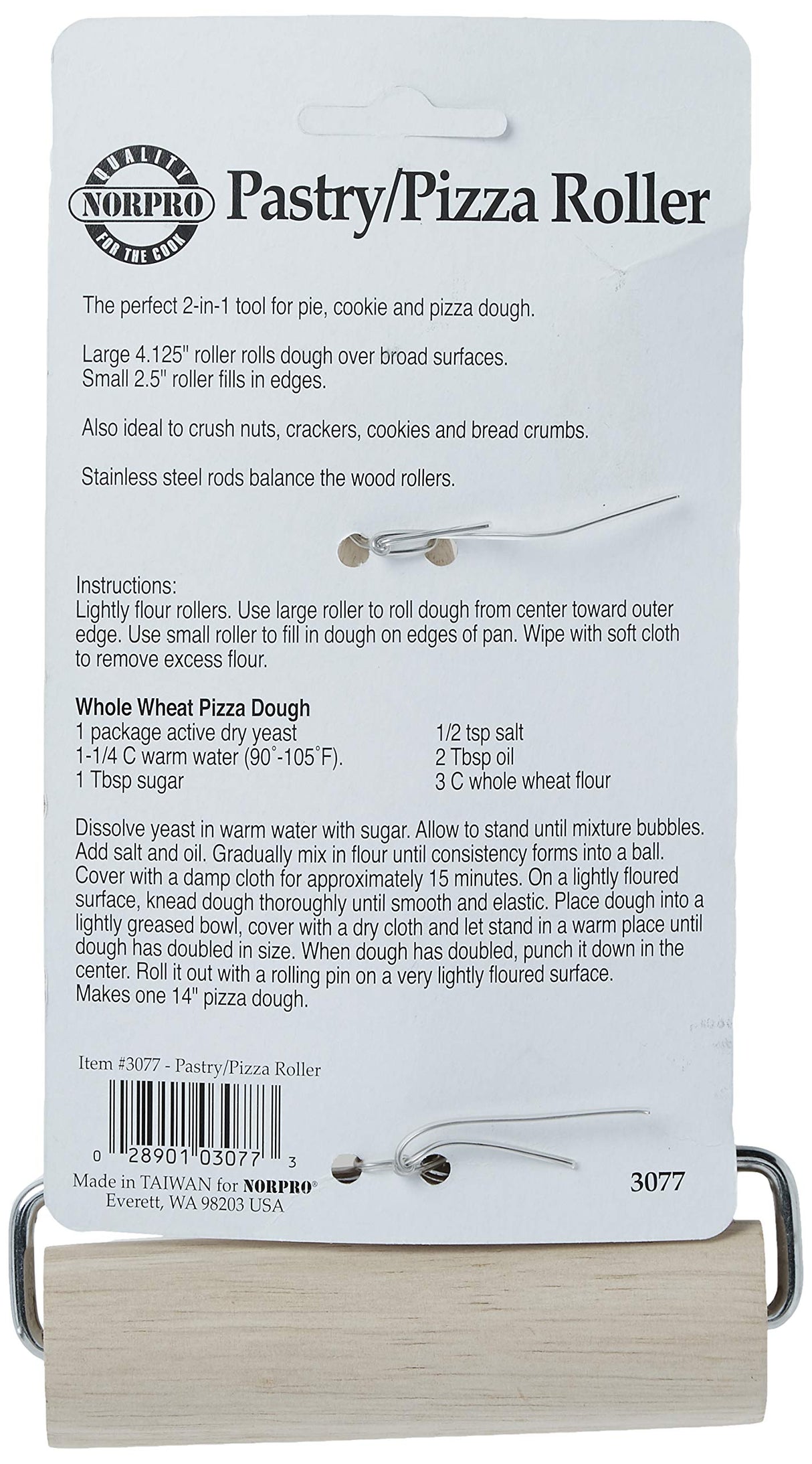 Norpro Wood Pastry/Pizza Roller 4in/10cm Norpro