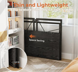 Coavas 39.4 inch Folding Desk No Assembly Required, Writing Computer Desk Space Saving Foldable Table Simple Home Office Desk, Black Wood Coavas