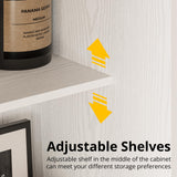 IRONCK Farmhouse Kitchen Pantry Cabinet, Tall Storage Cabinet with 6 Hanging Shelves and Adjustable Shelves, Freestanding Cupboard with Barn Doors for Kitchen, Dining Room，White/Black IRONCK