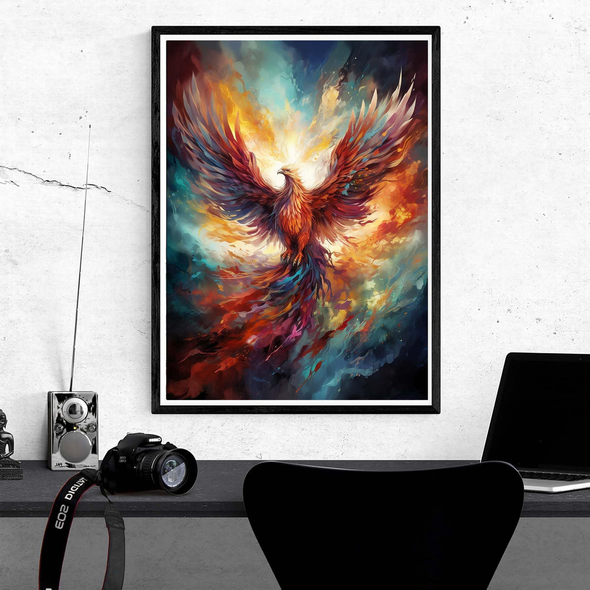 Kaliosy 5D Diamond Art Kits for Adults Phoenix by Number Kits, Diamond Painting Art Animal DIY Full Drill Crystal Craft Cross Stitch Embroidery Decoration (12x16 inch) Kaliosy