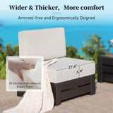 SUNSHINE VALLEY Upgraded 4 Piece Metal Patio Sectional Furniture Set with 5.9" Thick Cushion, Outdoor Furniture Conversation Set with Coffee Table, Patio Modular L Shape Sofa for Backyard Deck Outside SUNSHINE VALLEY