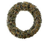 Nearly Natural 6ft. Giant Flocked Christmas Artificial Wreath with Pinecones, 600 Clear LED Lights and 1000 Bendable Branches Nearly Natural
