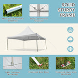EROMMY 20x20ft Party Tent, Outdoor Wedding Tent, Heavy Duty Peaked Frame Canopy with Fire Retardant PVC Top, 80 Person Capacity Large Canopy Carport, Gazebo Shelter Tent for Event Commercials, White EROMMY
