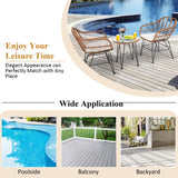 Tangkula 3 Pieces Patio Conversation Bistro Set, Outdoor Wicker Furniture w/Round Tempered Glass Top Table & 2 Rattan Armchairs, Bistro Chat Set w/Seat Cushions for Porch, Backyard, Garden Tangkula