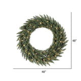Vickerman Pre-lit Camdon Fir Artificial Wreath with 200 Warm White LED Lights, 48 Inch (A861049LED) Vickerman