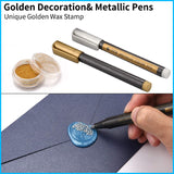 CHUHUAYUAN Wax Seal Stamp Kit - 24 Colors, 624 Pcs Stamp Beads, Sealing Wax Warmer, Metallic Pen & Envelope, Gift & Decoration Set CHUHUAYUAN