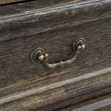 XIAO WEI Nightstand with Hidden Drawer, 25" Tall Farmhouse Bedside Table with 3 Drawers and 1 Open Shelf, Wood Rustic End Side Table, Small Dresser Drawers (Brownish Green Oak, 1PC) XIAO WEI