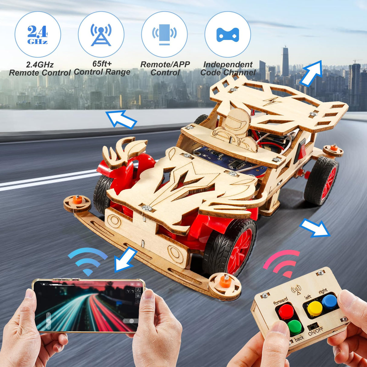 STEM Kits for Kids Ages 8-10, Remote Control Car Model Building Kit for Boys 8-12, Wooden 3D Puzzles 8-13, Wood Science Crafts Projects, STEM Toys Gifts for 8 9 10 11 12 13 14 Year Old Teen Boys Girls Yutin