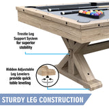 Freetime Fun 7 FT 3 in 1 Multi Game Pool Table with Dining Top Pool Table Ping Pong Table Combo, includes Pool Table Accessories and Tennis Paddles Freetime Fun