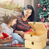 DAJAVE 2 Pack Unfinished Wooden Box, Wooden Storage Box with Hinged Lid, Pine Wood Box DIY Craft Stash Boxes for Crafts DIY, Jewelry Home Storage (12x7.8x3 Inch) DAJAVE