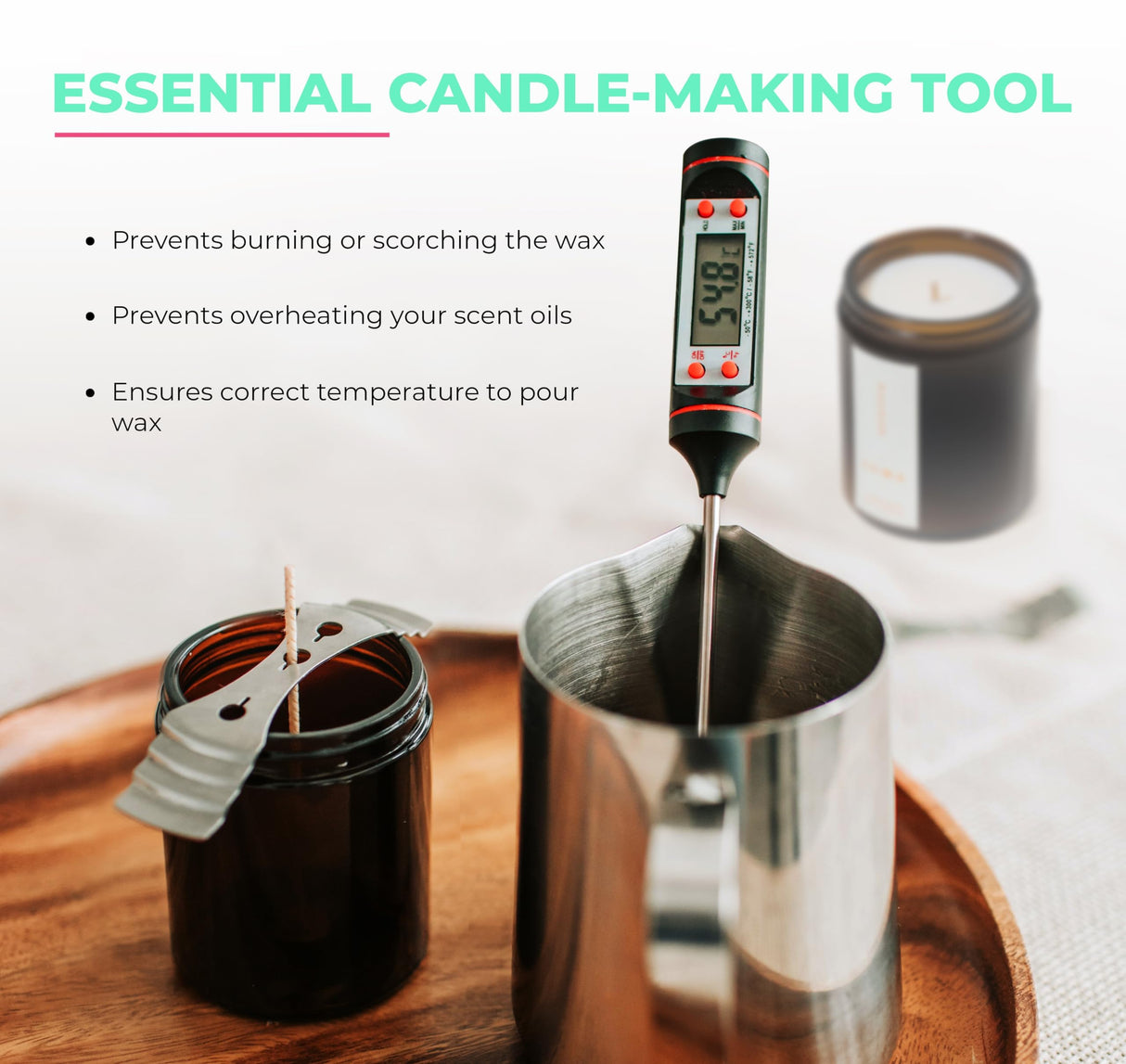 VVIVID Candle Making Thermometer, Measure Temperature of Wax VViViD