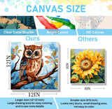 4 Pack Framed Paint by Numbers Kit for Adults 12x12inch-Animals Paint by Numbers Kit with Framed, DIY Painting by Number with Canvas Oil Painting for Gift Home Wall Decor (30x30cm, without Easel) ajepon