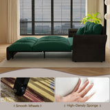 Neylory 74.8" Queen Pull Out Sofa Bed, 3 in 1 Convertible Sleeper Sofa, Velvet Loveseat Couch for Living Room, Apartment, Small Space, Green Neylory