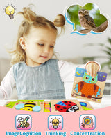 Bekayshad Wooden Puzzles Toddler Toys Gifts for 1 2 3 Year Old Boys Girls, Animal Jigsaw Puzzles Montessori Toys, Learning Educational Christmas Birthday Gifts for Girls Boys Ages 1-3 Bekayshad