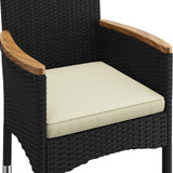 Yaheetech 5 Piece Patio Conversation Set, Outdoor Wicker Bistro Furniture, PE Wicker Outdoor Rattan Chairs Set with Coffee Table for Porch, Poolside, Lawn, Garden, Balcony Yaheetech