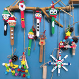 Winlyn 24 Sets Christmas Craft Kits Popsicle Stick Christmas Ornaments Winter Crafts DIY Craft Stick Santa Snowman Elf Reindeer Ornaments Art Sets for Kids Holiday Classroom Activities Party Favors Winlyn