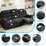 Mjkone Recliner Home Theater Seating, 3 Seater Reclining Couch Sofa & Loveseat & Chair Sets, 6 Seat Manual Control Reclining Living Room Set, Double Love Seat Recliner Sofa Couch Set, Dark Grey Mjkone