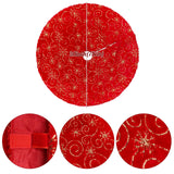 Amidaky Christmas Tree Skirt Red 30 inch Gold Christmas Tree Skirt Snowflakes Faux Fur for Xmas Holiday Home Party Amidaky