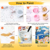 Bougimal 6 Pack Paint by Numbers Kit for Adults Beginners, 12" W x 16" L Scenery-Cityscape DIY Acrylic Paint Set on Canvas Without Frame in Box, Adults Kids Paint by Numbers Kits for Home Wall Decor Bougimal