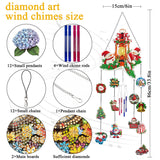 Ginfonr Wind Chimes Diamond Art Kit for Adults, 3D Suncatchers Christmas DIY Craft Kit with Crystal Pendant Hanging Ornaments, Acrylic Windcatcher for Patio, Backyard, Indoor & Outdoor Decor Ginfonr