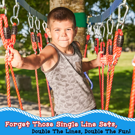 Lily's Things Rickety Bridge Attachment - Double Slackline & Ninja Line Accessories - Exclusively with Our Double Slackline Course Sets Lily's Things