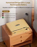 BILLCONCH Smart Gun Safe with Security Cable - Biometric Gun Safe for Handgun 4 Ways Quick Access with Fingerprint/Keypad/Key/APP Lock for Bedside Home Car with LCD/Voice Guide - Limited Gold BILLCONCH