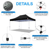 MASTERCANOPY Pop Up Canopy Tent Commercial Grade 10x15 Instant Shelter (Black) MASTERCANOPY