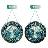 POETRYDRAW DIY Hanging Diamond Art Pendant Kit Hooked Fish, Special Crystal Diamonds Painting Ornament for Adults, 5D Diamond Art Suncatchers Double Sided Board Gem Painting Box Kit POETRYDRAW