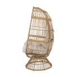 Christopher Knight Home Ellen Outdoor Wicker Swivel Egg Chair with Cushion, Light Brown, Beige Christopher Knight Home