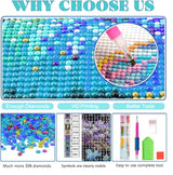 Beach Diamond Painting Kits for Adults - Beach Diamond Art for Adult, Seashell Gem Painting Crafts Kits Gift, DIY 5D Gem Art Seashell Perfect for Home Wall Decor Gifts (16x12 inch) xackcme