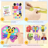 VKPI Make 6 Popstick Puppets Craft Kits for Kids, Foam Crafts, Story Time Toys for Ages 4+ Toddler, Dinosaurs, Butterfly, Preschool Projects Art Crafts, Birthday Holiday Gift VKPI